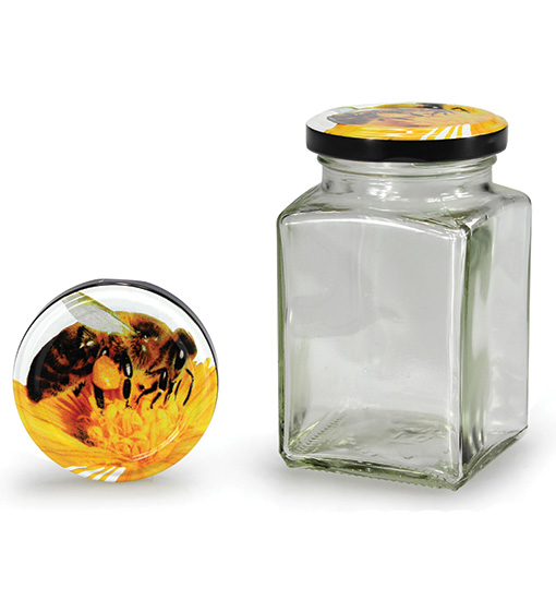 Frasco cuadrado con tapa abeja 260 ml (TO 58)