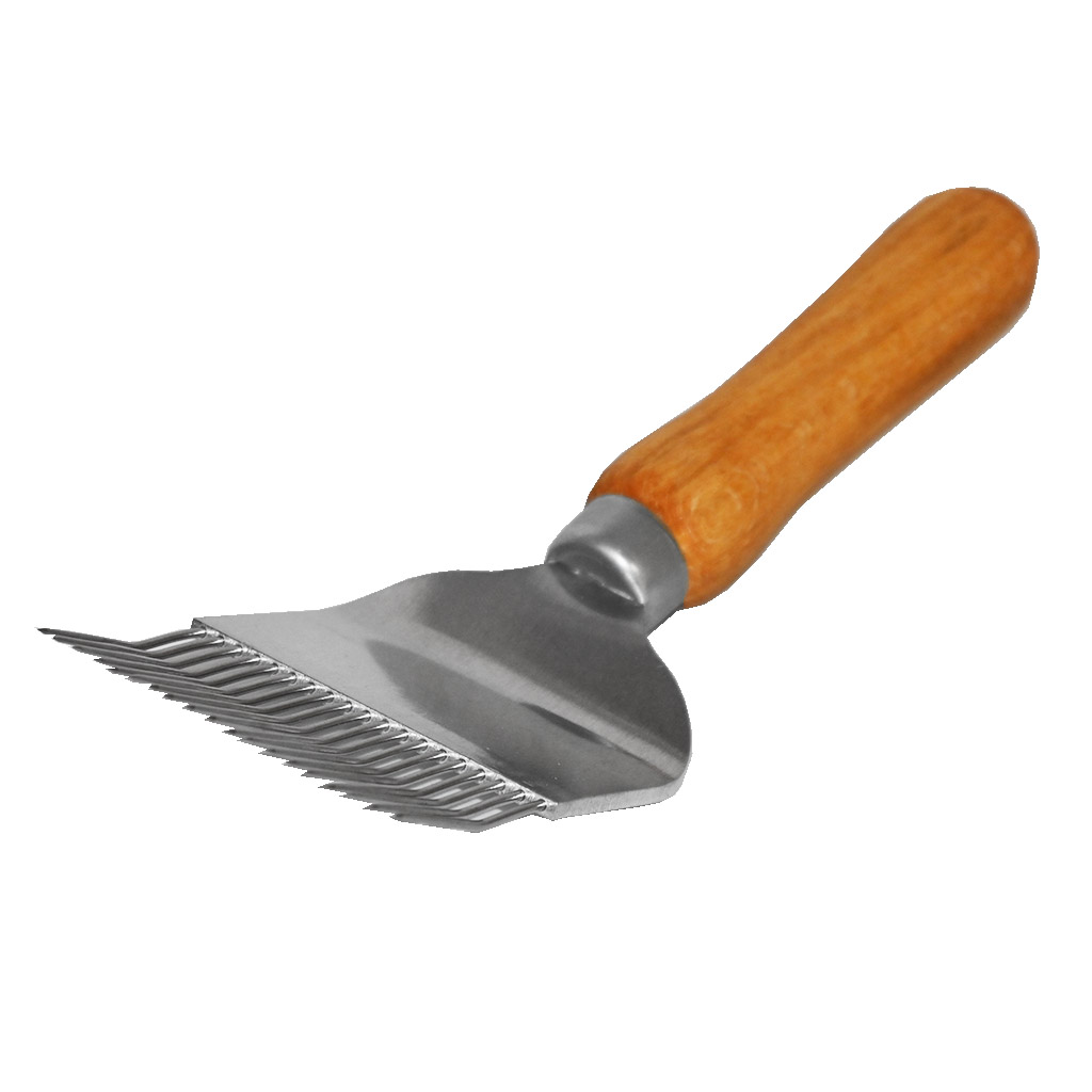 Tenedor de desoperculado - mango de madera - 19 agujas