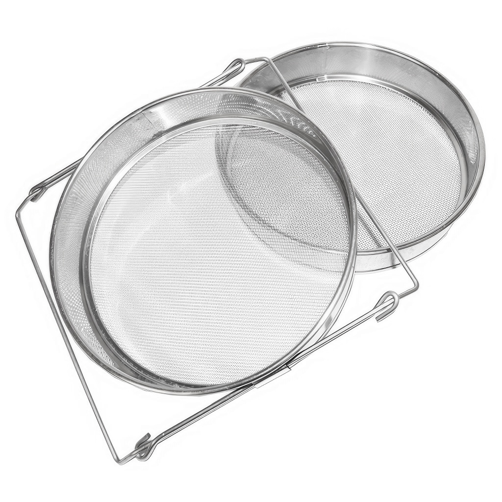 Colador (tamiz) doble acero inoxidable 24 cm con asas DE 4