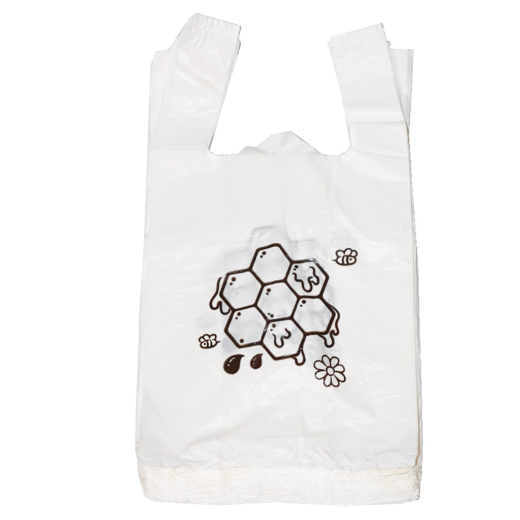 Bolsas de plástico con asas - panal - 22 x 38 cm - 200 unidades