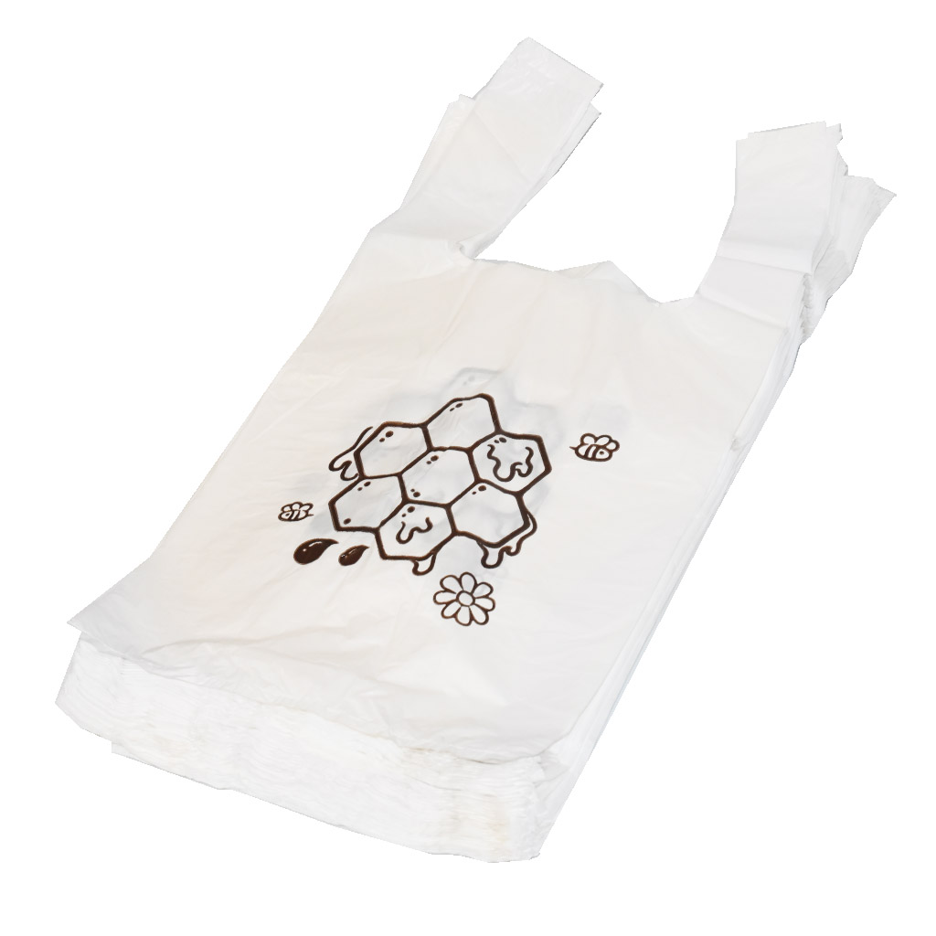 Bolsas de plástico con asas - panal - 22 x 38 cm - 200 unidades