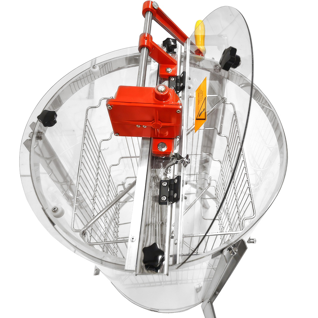 Extractor de miel Mellarius ProLine transparente 4 cuadros manual con manivela grande P45