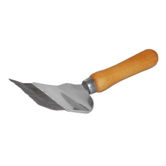 Tenedor para desopercular 1x acodado, 25 agujas, agujas de acero inoxidable