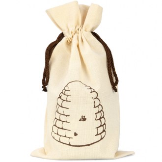 Bolsa para frasco de miel ApiSina con motivo de colmena