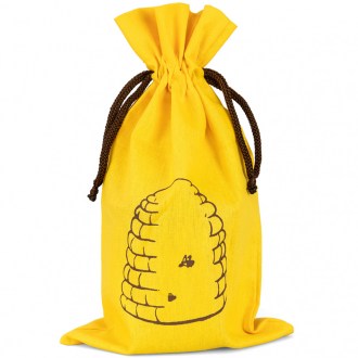 Bolsa para frasco de miel ApiSina con motivo de colmena