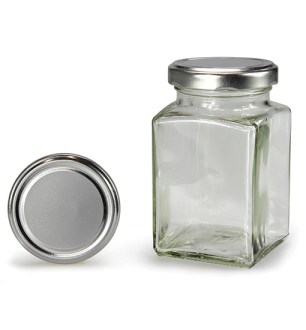 Frasco cuadrado con tapa plateada 260 ml (TO 58)
