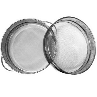 Colador (tamiz) doble de acero inoxidable de 23 cm con asas