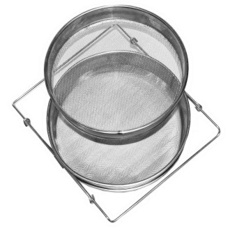 Colador (tamiz) doble inoxidable 24 cm con asas