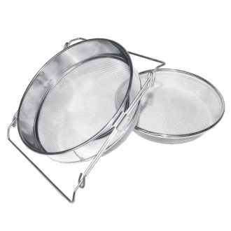 Colador (tamiz) doble inoxidable 24 cm con asas DE1