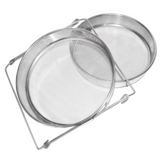 Colador (tamiz) doble acero inoxidable 24 cm con asas DE 4