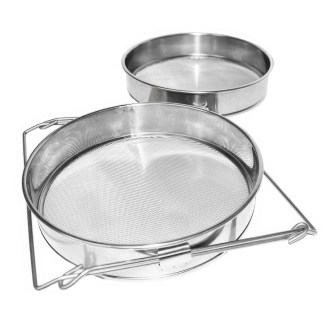 Colador (tamiz) doble acero inoxidable 24 cm con asas DE 4