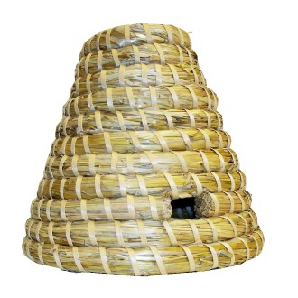 Pequeña colmena de paja