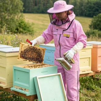 Mono de apicultor con sombrero - violeta - Lysoň, talla: S-XXXL