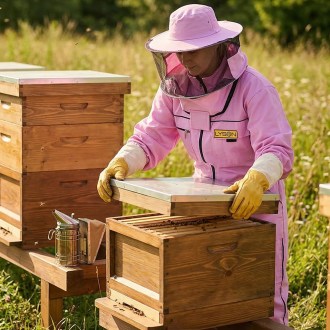 Mono de apicultor con sombrero - violeta - Lysoň, talla: S-XXXL