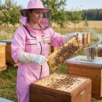 Mono de apicultor con sombrero - violeta - Lysoň, talla: S-XXXL