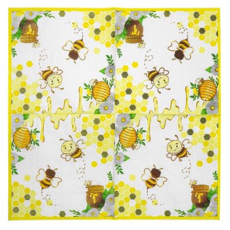 Servilletas de papel Abeja con miel y panal - 20 piezas