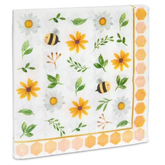 Servilletas de papel Abejas y flores - 20 piezas