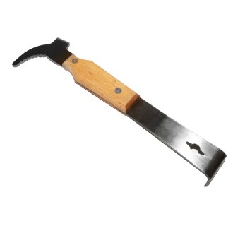 Separador apícola Swiss Biene, grande de acero inoxidable con mango de madera, 26 cm