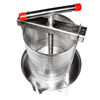 Prensa manual - para miel y fruta - acero inoxidable - 38 x 34 cm - 10 l