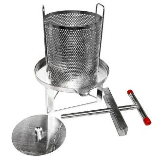Prensa manual - para miel y fruta - acero inoxidable - 38 x 34 cm - 10 l
