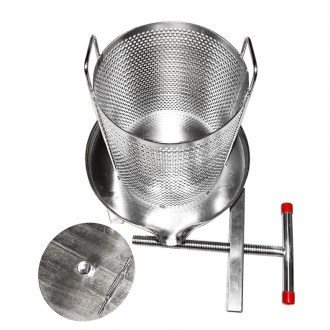 Prensa manual - para miel y fruta - acero inoxidable - 38 x 34 cm - 10 l
