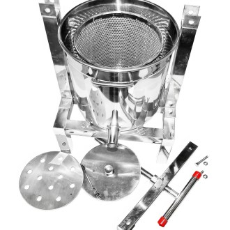 Prensa manual con recipiente para miel y fruta - acero inoxidable - 10 l