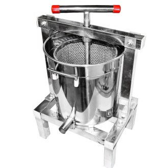 Prensa manual con recipiente para miel y fruta - acero inoxidable - 10 l