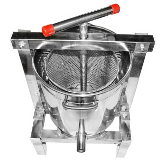 Prensa manual con recipiente para miel y fruta - acero inoxidable - 10 l