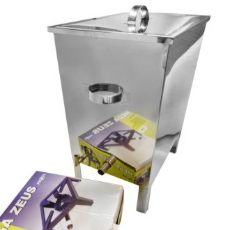 Fundidor de cera con hornillo de gas Mellarius - acero inoxidable - grande