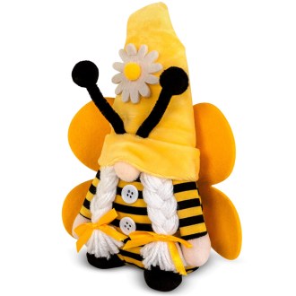 Gnomo abejorro de peluche 22 cm – BienoSpass con trenzas