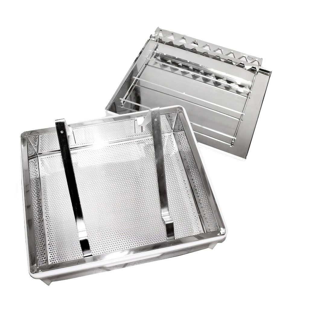 Bandeja desoperculadora ApiNord - acero inoxidable - con 2 marcos
