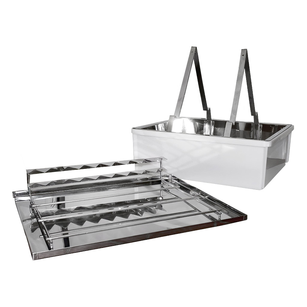 Bandeja desoperculadora ApiNord - acero inoxidable - con 2 marcos