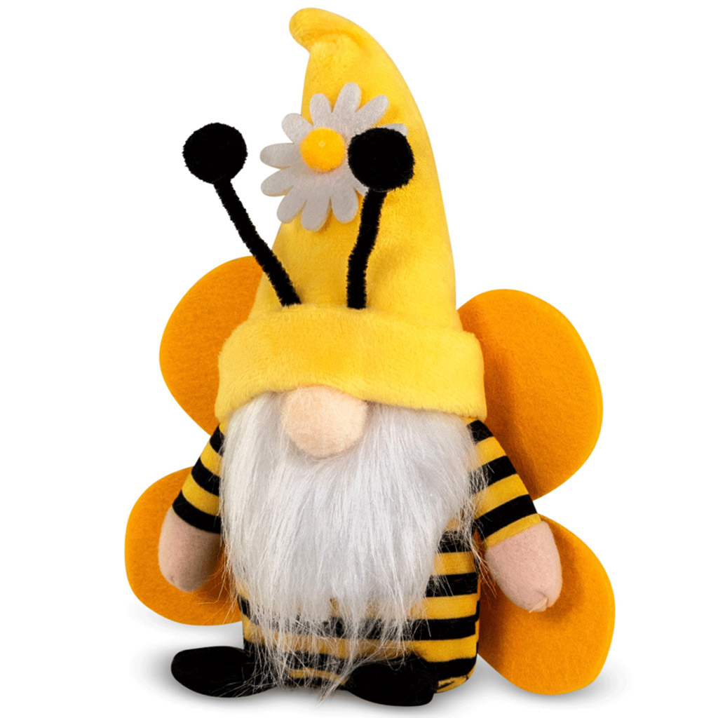 Gnomo abeja de peluche 22 cm – BienoSpass con barba completa