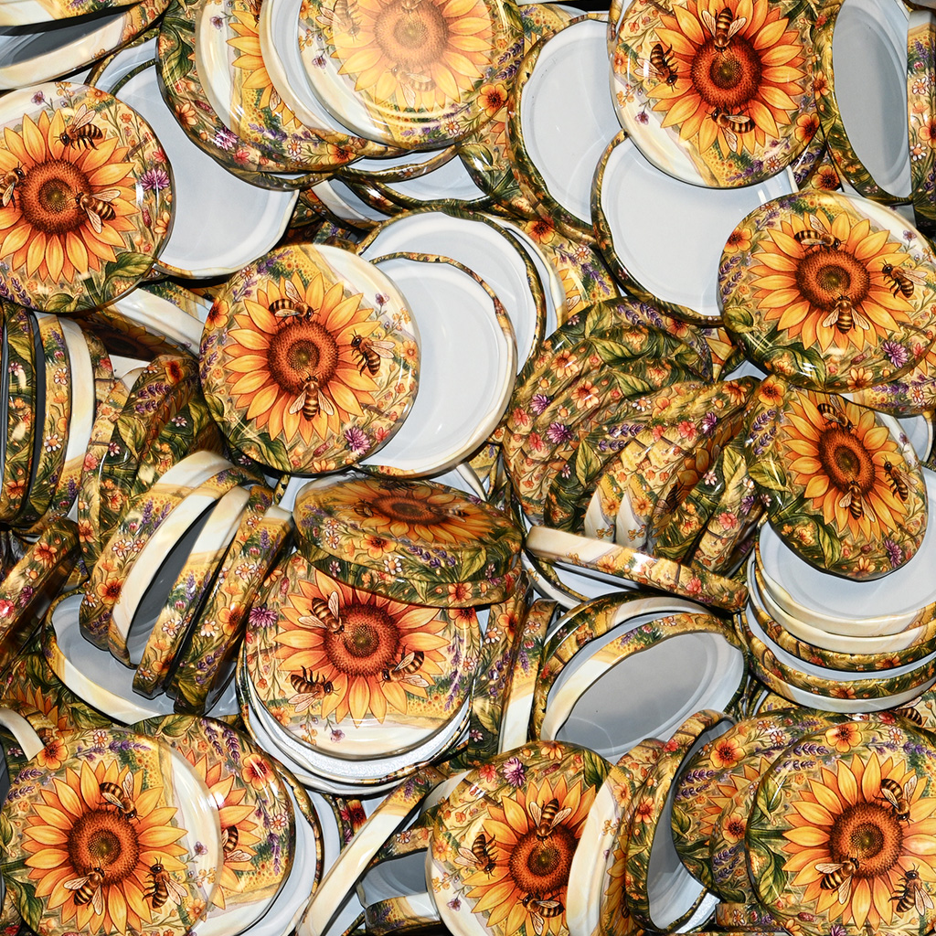 Tapa para tarro TO 82 - Girasol pintado 700 uds - caja completa - HOJ4